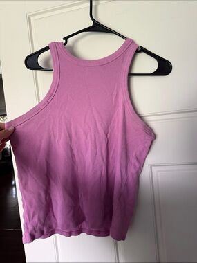 Derek Heart Ribbed Tank Top in Lavender Pink